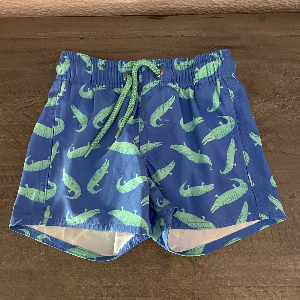 Kids Blue Alligator Print Swim trunks Shorts